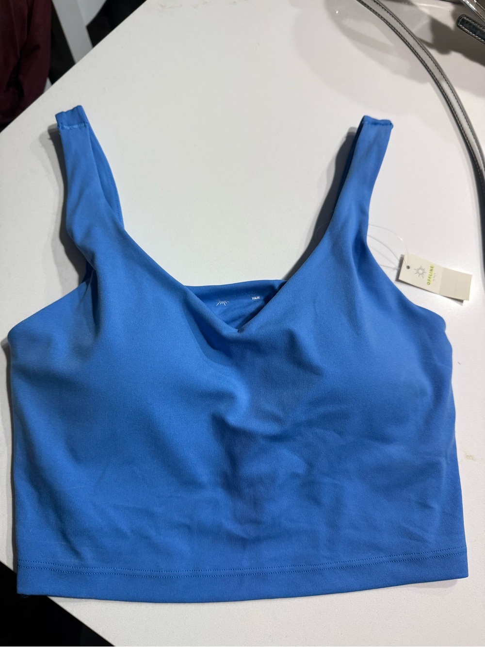 Aerie Blue Women's Cropped Tank Top - Sleeveless V-Neck